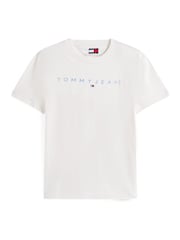 Tommy Jeans White Linear Logo Embroidery Crew Neck T-Shirt - Image 5 of 5