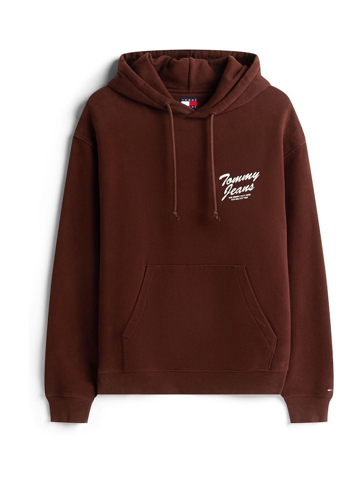 Tommy Jeans Brown Back Graphic Relaxed Hoodie - Image 5 of 5 Tommy Jeans Brown Back Graphic Relaxed Hoodie - Image 5 of 5