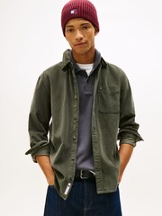 Tommy Jeans Green Regular Fit Corduroy Shirt - Image 1 of 5