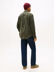 Tommy Jeans Green Regular Fit Corduroy Shirt - Image 2 of 5