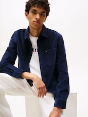 Tommy Jeans Blue Regular Fit Corduroy Shirt - Image 4 of 5