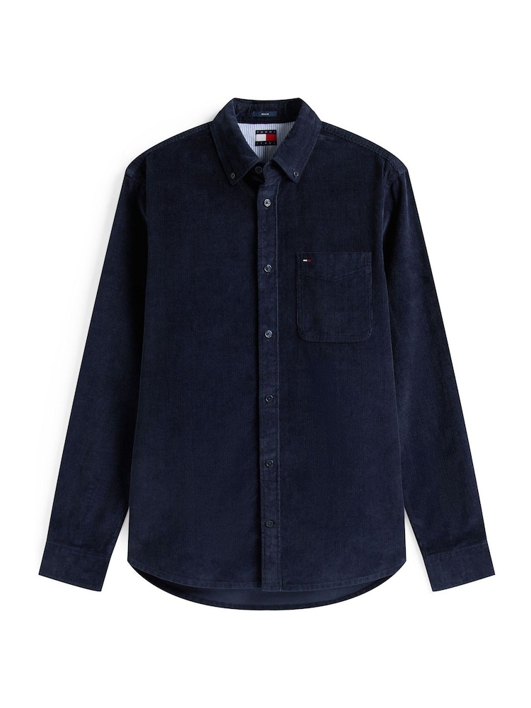Tommy Jeans Blue Regular Fit Corduroy Shirt - Image 5 of 5