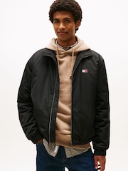 Tommy Jeans Black Water Repellent Relaxed Padded Jacket - Image 1 of 5