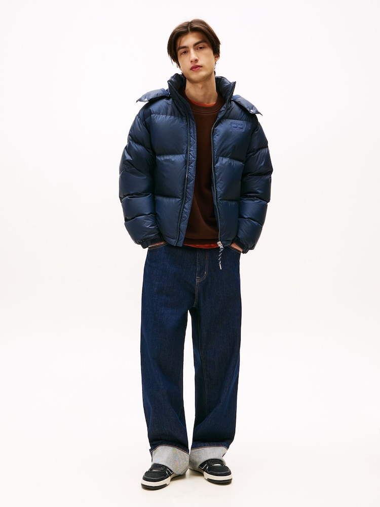 Tommy Jeans Blue Water Repellent Ripstop Alaska Puffer Jacket - Image 2 of 5 Tommy Jeans Blue Water Repellent Ripstop Alaska Puffer Jacket - Image 2 of 5