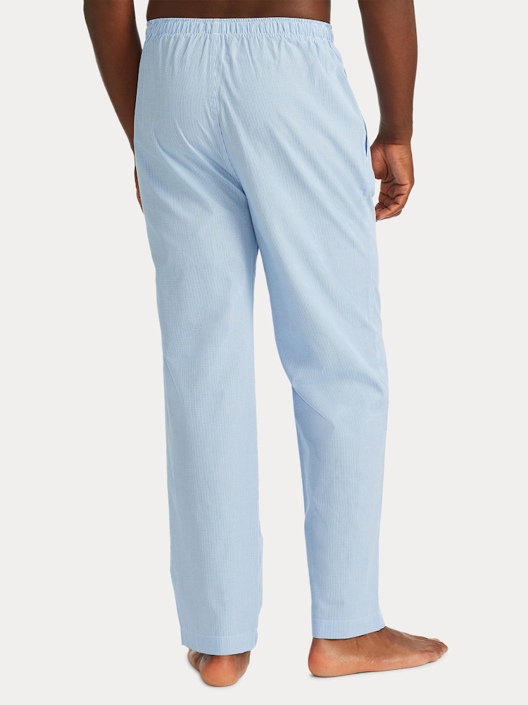 Polo Ralph Lauren Blue Mini Gingham Cotton Pyjama Bottoms - Image 2 of 4 Polo Ralph Lauren Blue Mini Gingham Cotton Pyjama Bottoms - Image 2 of 4