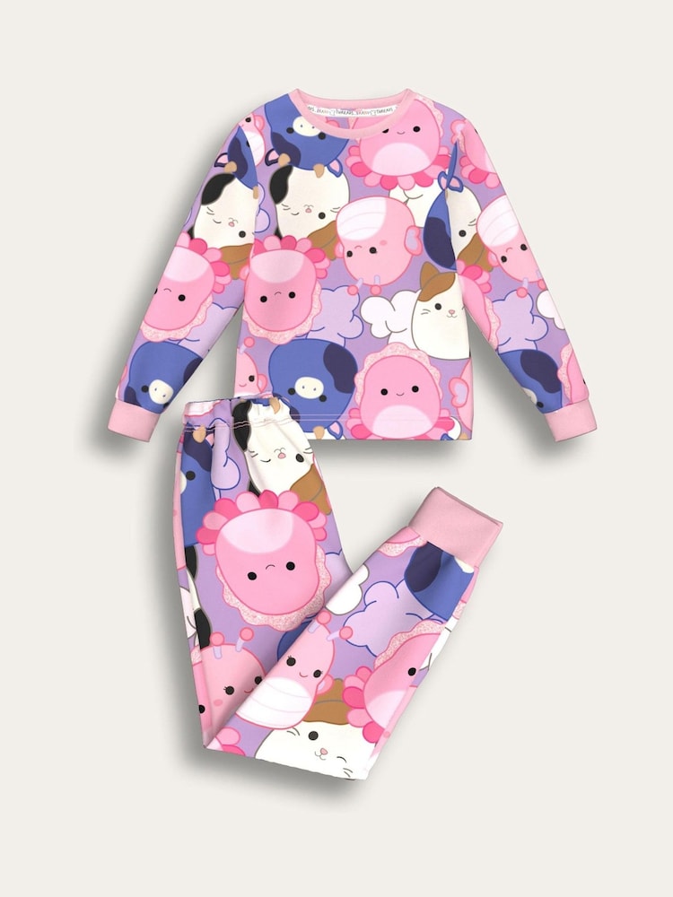 Brand Threads Pink Girls Squishmellows Fleece Pyjamas Set - Image 1 of 2 Brand Threads Pink Girls Squishmellows Fleece Pyjamas Set - Image 1 of 2