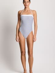 Lauren Ralph Lauren Blue Sea Side Stripe Modern Bandeau Mio Swimsuit - Image 5 of 5