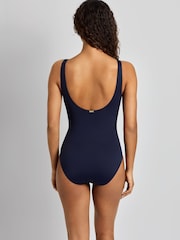Lauren Ralph Lauren Blue Beach Club Soilds Ruffle Surplice Underwire Swimsuit - Image 2 of 4