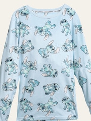 Brand Threads Blue Ladies Disney Stitch Fleece Pyjamas Set - Image 3 of 3
