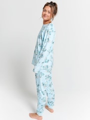 Brand Threads Blue Ladies Disney Stitch Fleece Pyjamas Set - Image 4 of 7