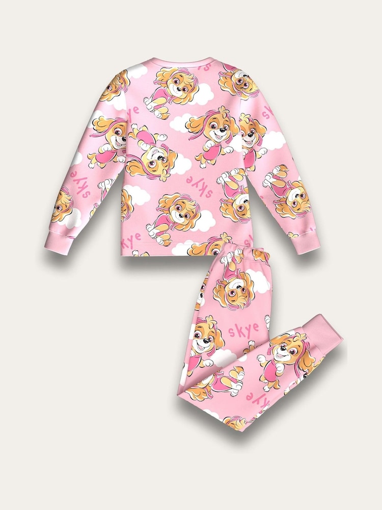 Brand Threads Pink Paw Patrol Girls Fleece Pyjamas Set - Image 2 of 2 Brand Threads Pink Paw Patrol Girls Fleece Pyjamas Set - Image 2 of 2