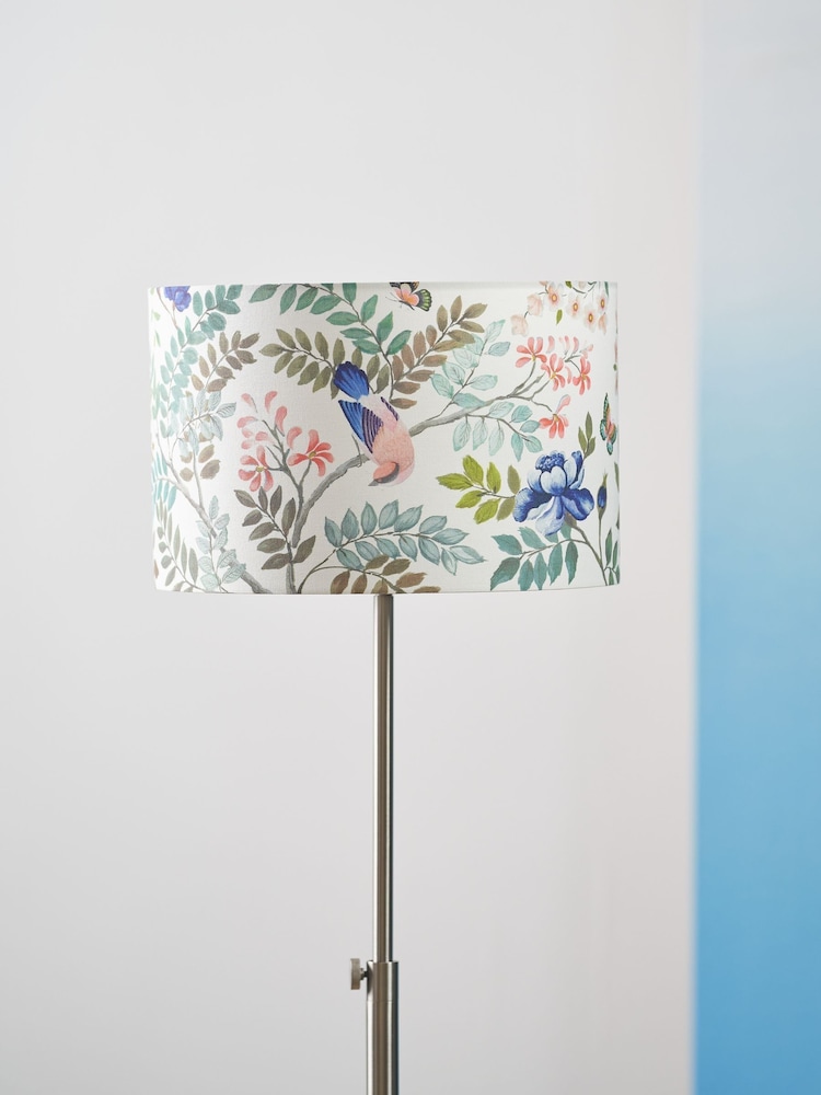 Designers Guild Cobalt Porcelaine de Chine Drum Shade - Image 1 of 4 Designers Guild Cobalt Porcelaine de Chine Drum Shade - Image 1 of 4
