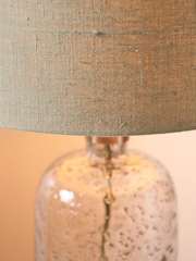 Designers Guild Clear Moss Chinon Glass Table Lamp Base and Shade Set - Image 2 of 5