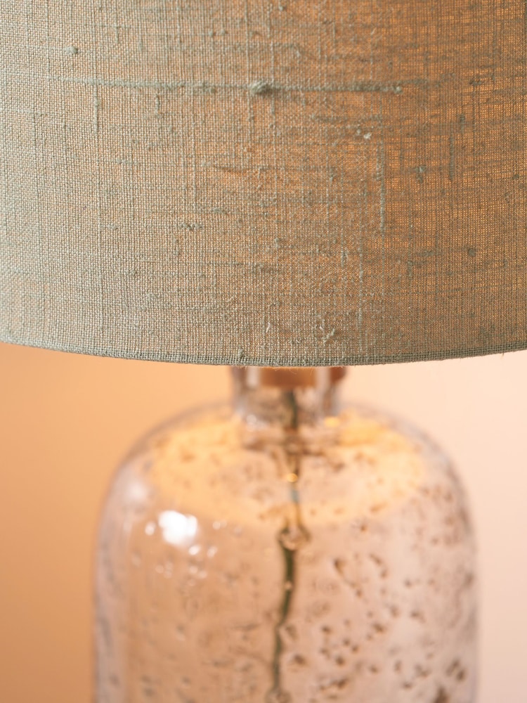 Designers Guild Clear Moss Chinon Glass Table Lamp Base and Shade Set - Image 2 of 5