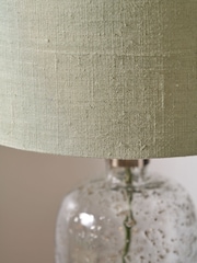 Designers Guild Clear Moss Chinon Glass Table Lamp Base and Shade Set - Image 4 of 5