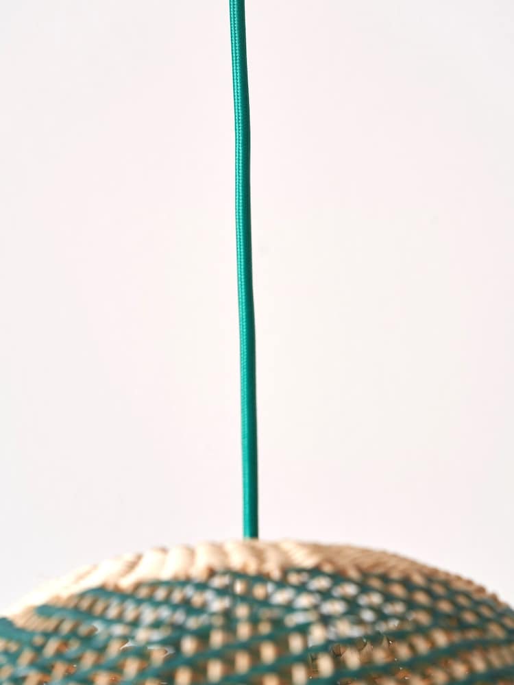 Designers Guild Emerald Brera Rattan Ceiling Pendant - Image 2 of 5 Designers Guild Emerald Brera Rattan Ceiling Pendant - Image 2 of 5