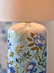 Designers Guild Blue Porcelaine de Chine Table Lamp Base and Shade Set - Image 2 of 5