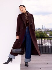 Ro&Zo Leather Wide Leg Trousers - Imagem 1 de 3