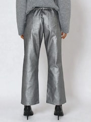 Religion Silver Eccentric 5 Pocket Denim Jeans In Metallic Foil - Image 3 of 6