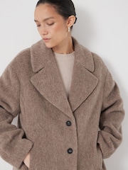 Hush Grey Italian Wool Cocoon Coat - Image 4 of 6