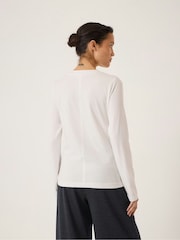 Hush White Slim Long Sleeve T-Shirt - Image 2 of 5