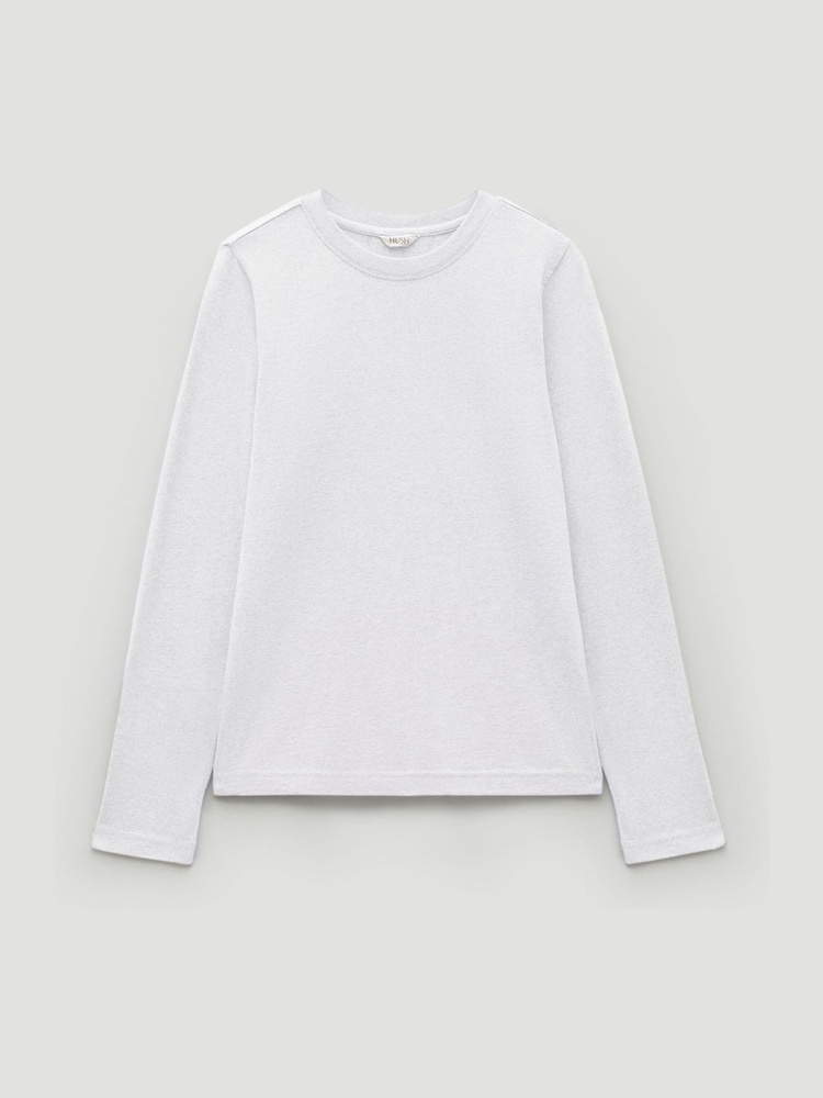Hush White Slim Long Sleeve T-Shirt - Image 5 of 5 Hush White Slim Long Sleeve T-Shirt - Image 5 of 5