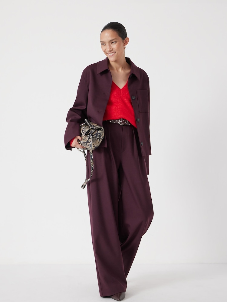 Hush Red Wool Blend Jacket - Image 2 of 5 Hush Red Wool Blend Jacket - Image 2 of 5