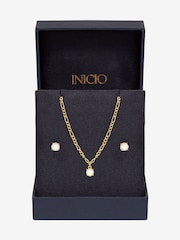 Inicio Gold Tone Opal Stone Pendant Set Gift Box - Image 1 of 3