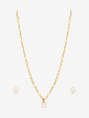 Inicio Gold Tone Opal Stone Pendant Set Gift Box - Image 2 of 3