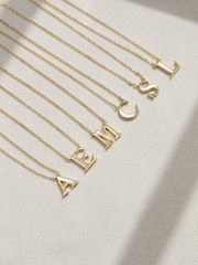 Inicio Gold Plated Mother of Pearl E Initial Pendant - Image 4 of 4