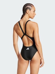 adidas Black 3-Stripes V-Back Swimsuit - Image 2 of 5