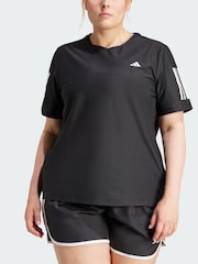 adidas Black Own The Run T-Shirt (Plus Size) - Image 1 of 5