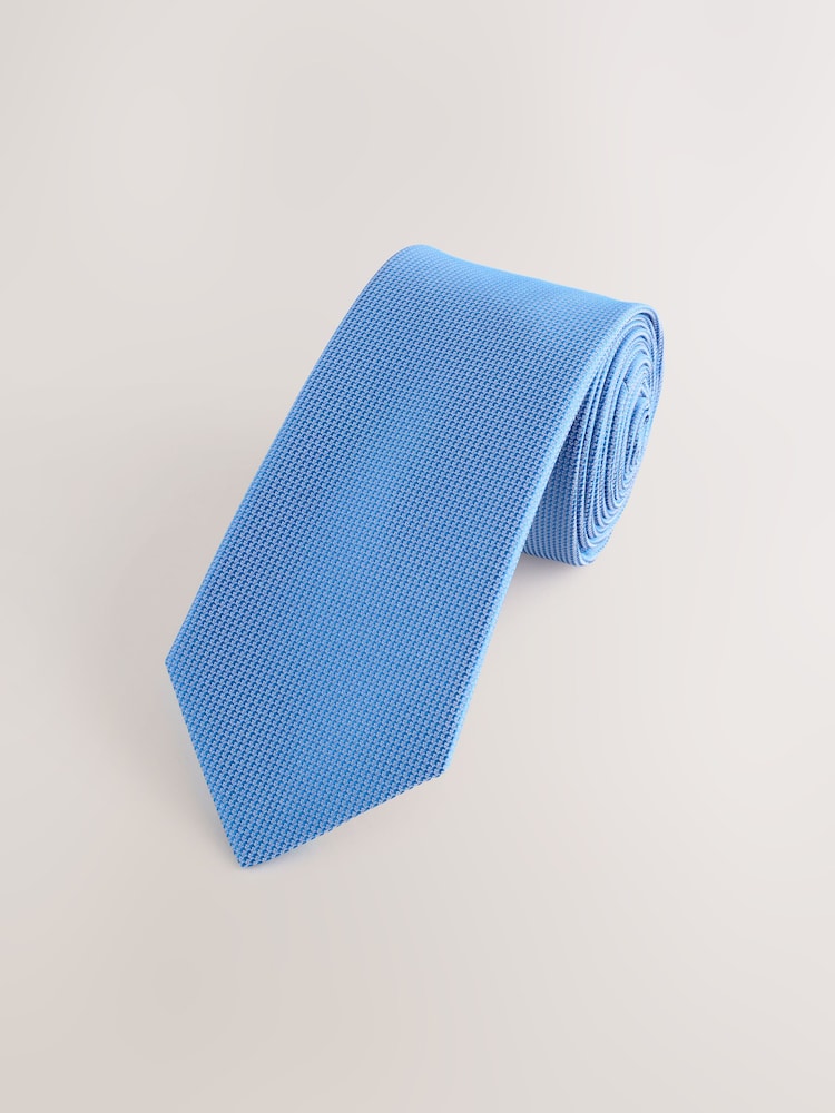 Sky Blue Slim Textured Tie - Image 1 of 3