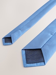 Sky Blue Slim Textured Tie - Image 3 of 3