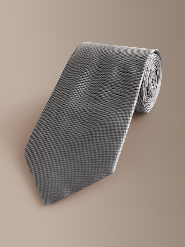 Grey Signature Silk Tie - Image 1 of 3 Grey Signature Silk Tie - Image 1 of 3