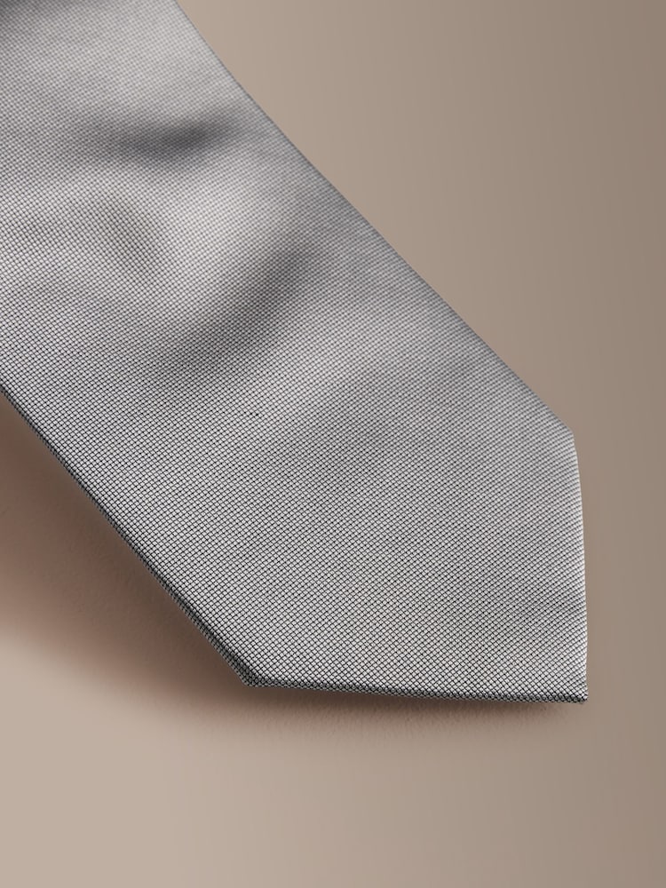 Grey Signature Silk Tie - Image 2 of 3 Grey Signature Silk Tie - Image 2 of 3
