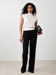 Mint Velvet Black High Waisted Wide Trousers - Image 5 of 8