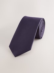 Dark Purple Slim Textured Tie - Image 1 of 3