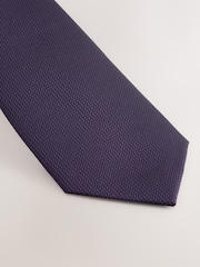 Dark Purple Slim Textured Tie - Image 3 of 3