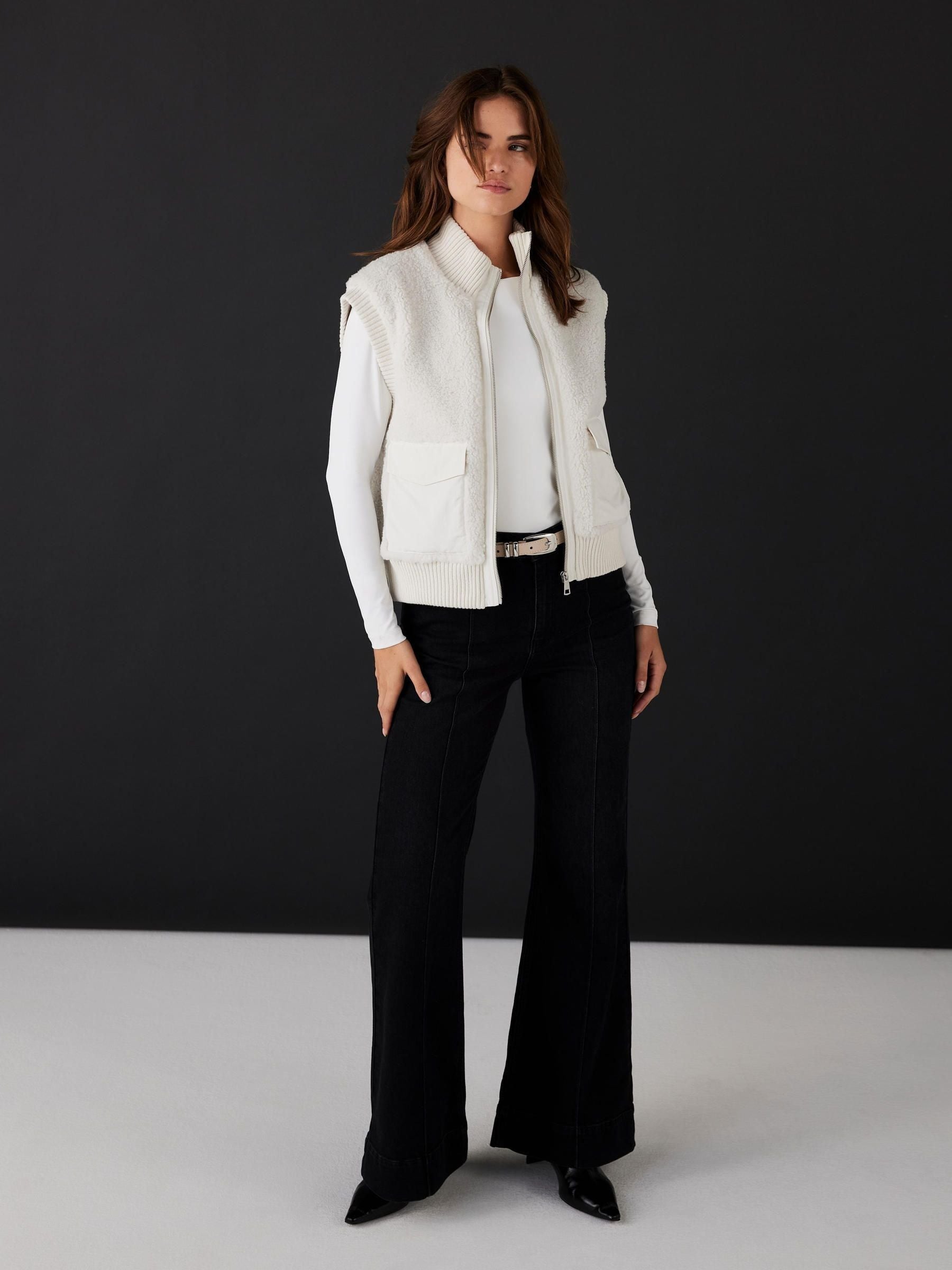 Buy Mint Velvet White Borg Knit Gilet from Next USA