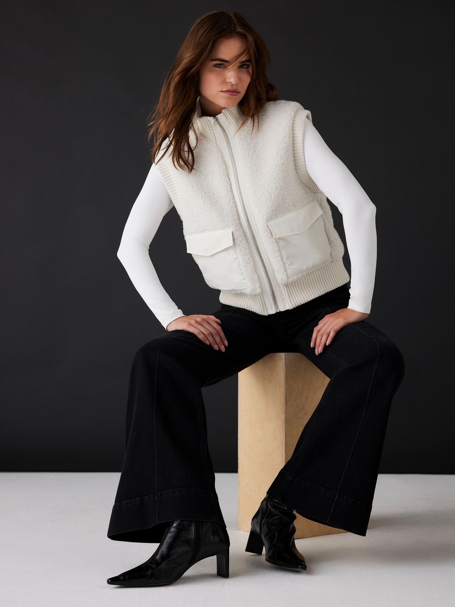 Buy Mint Velvet White Borg Knit Gilet from Next USA