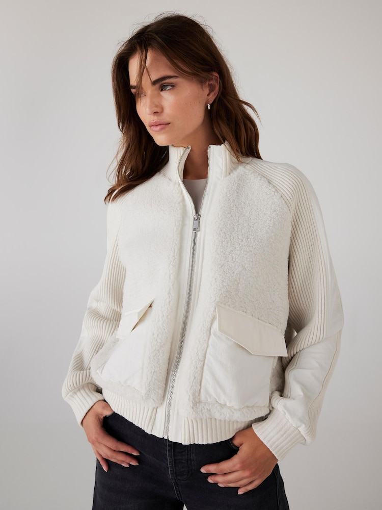 Mint Velvet Borg Mix Bomber Jacket - Slika 2 iz 8