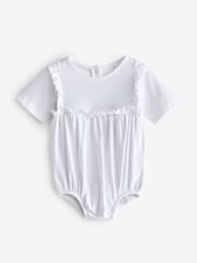 White Short Sleeve Spot Print Bodysuit - Image 1 of 1
