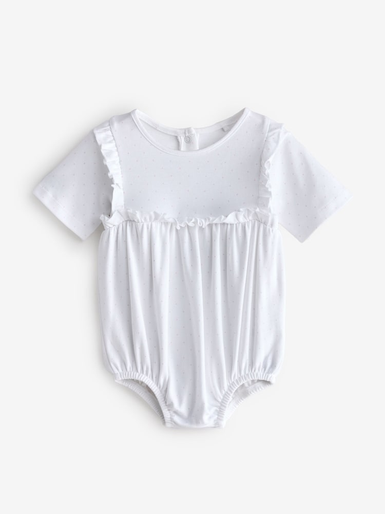 White Short Sleeve Spot Print Bodysuit - Image 1 of 1