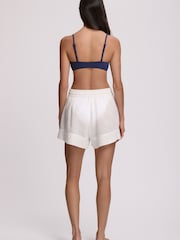 Polo Ralph Lauren White Cotton Linen Beachwear Boyfriend Short Cover-Up - Image 3 of 4