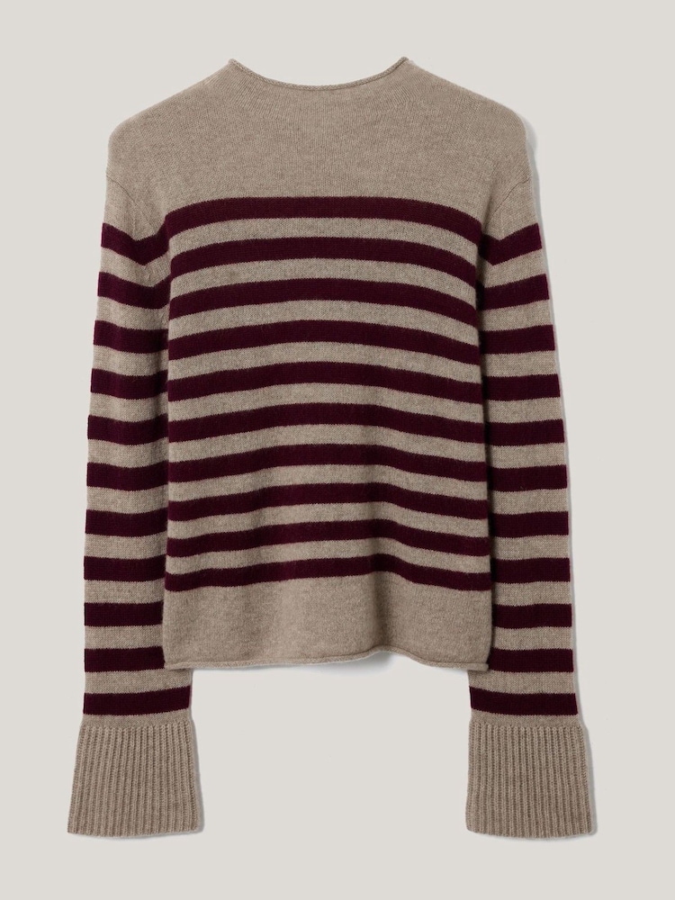 Jigsaw Cream Cloud Cashmere Eldon Stripe Jumper - Image 1 of 1 Jigsaw Cream Cloud Cashmere Eldon Stripe Jumper - Image 1 of 1