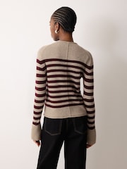 Jigsaw Cream Cloud Cashmere Eldon Stripe Jumper - Image 2 of 3