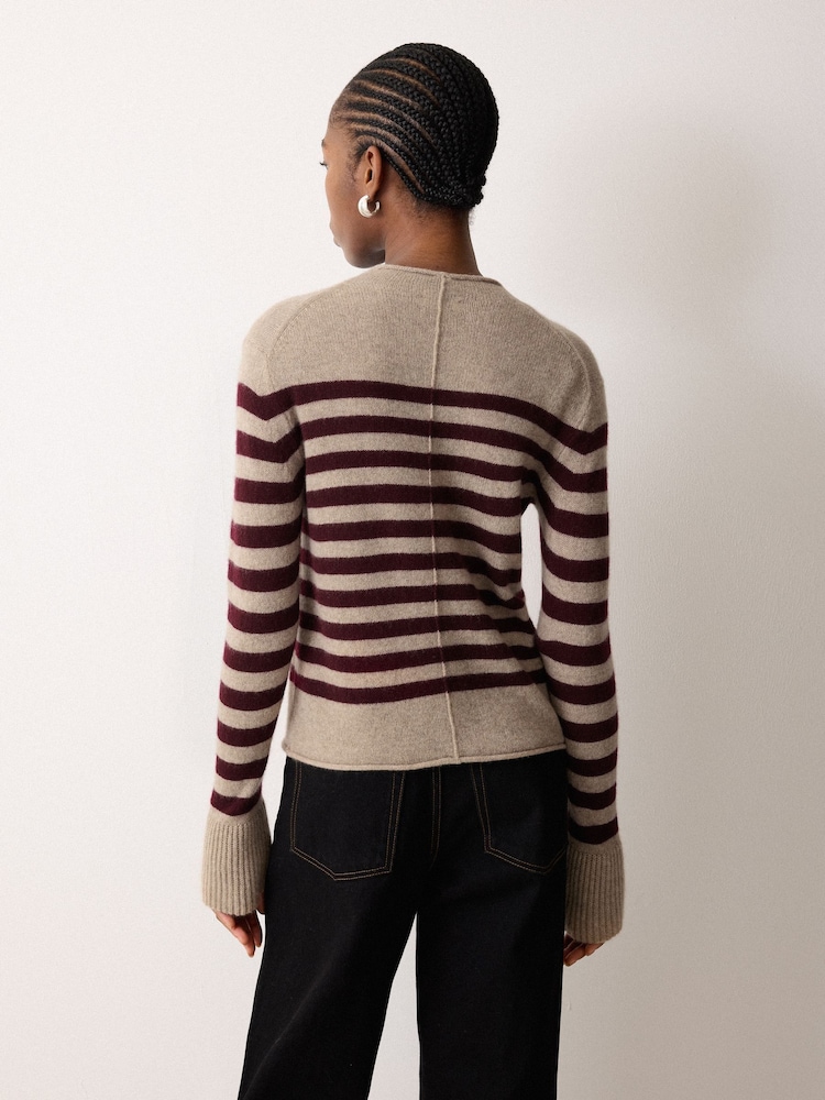 Jigsaw Cream Cloud Cashmere Eldon Stripe Jumper - Image 2 of 3 Jigsaw Cream Cloud Cashmere Eldon Stripe Jumper - Image 2 of 3