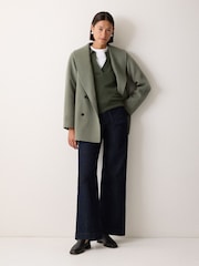 Jigsaw Green Wool Blend Collar Jumper - Image 3 of 5