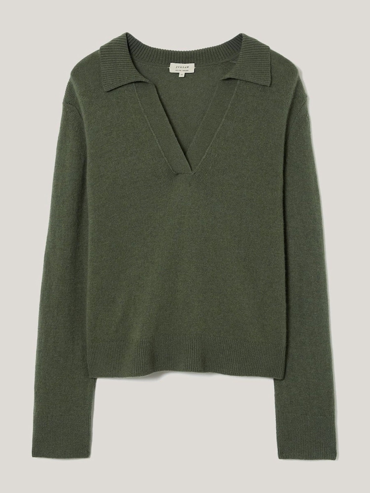 Jigsaw Green Wool Blend Collar Jumper - Image 5 of 5